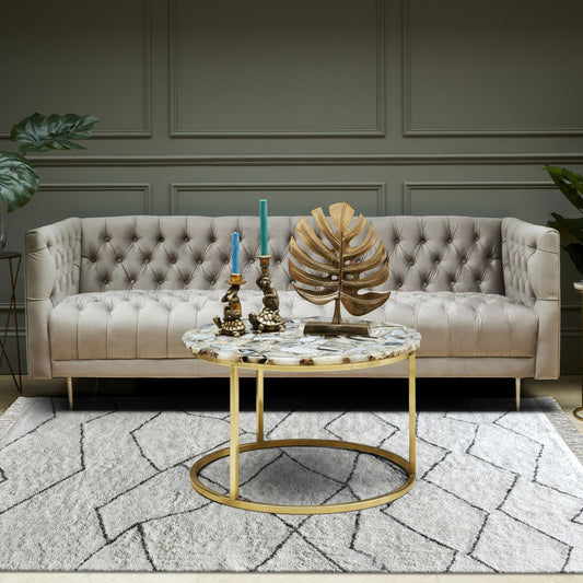 Ahun Table Tufted Ivory & Charcoal Pattern 160x230cm Cotton Rug