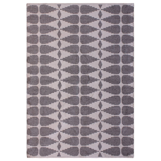 Ayudar Jacquard Woven Ivory, Grey & Charcoal 160x230cm PET Rug