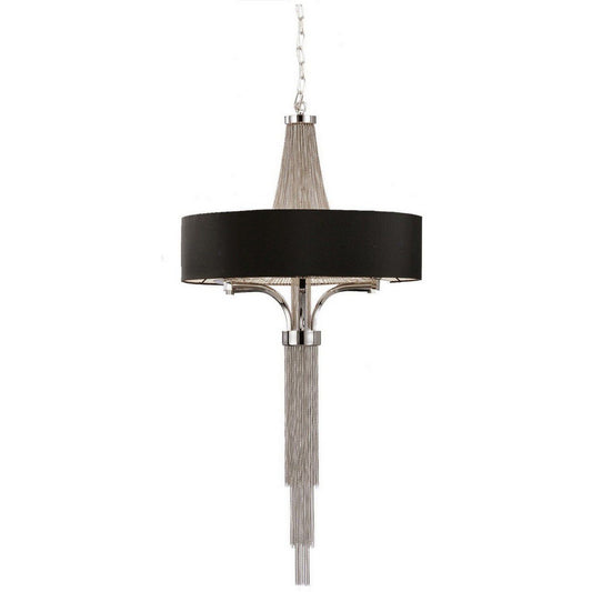 Langan Chandelier Large With Black Shade E14 40W 8