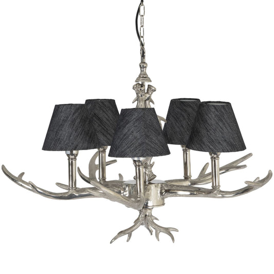 Nickel Antler Chandelier E14 40W