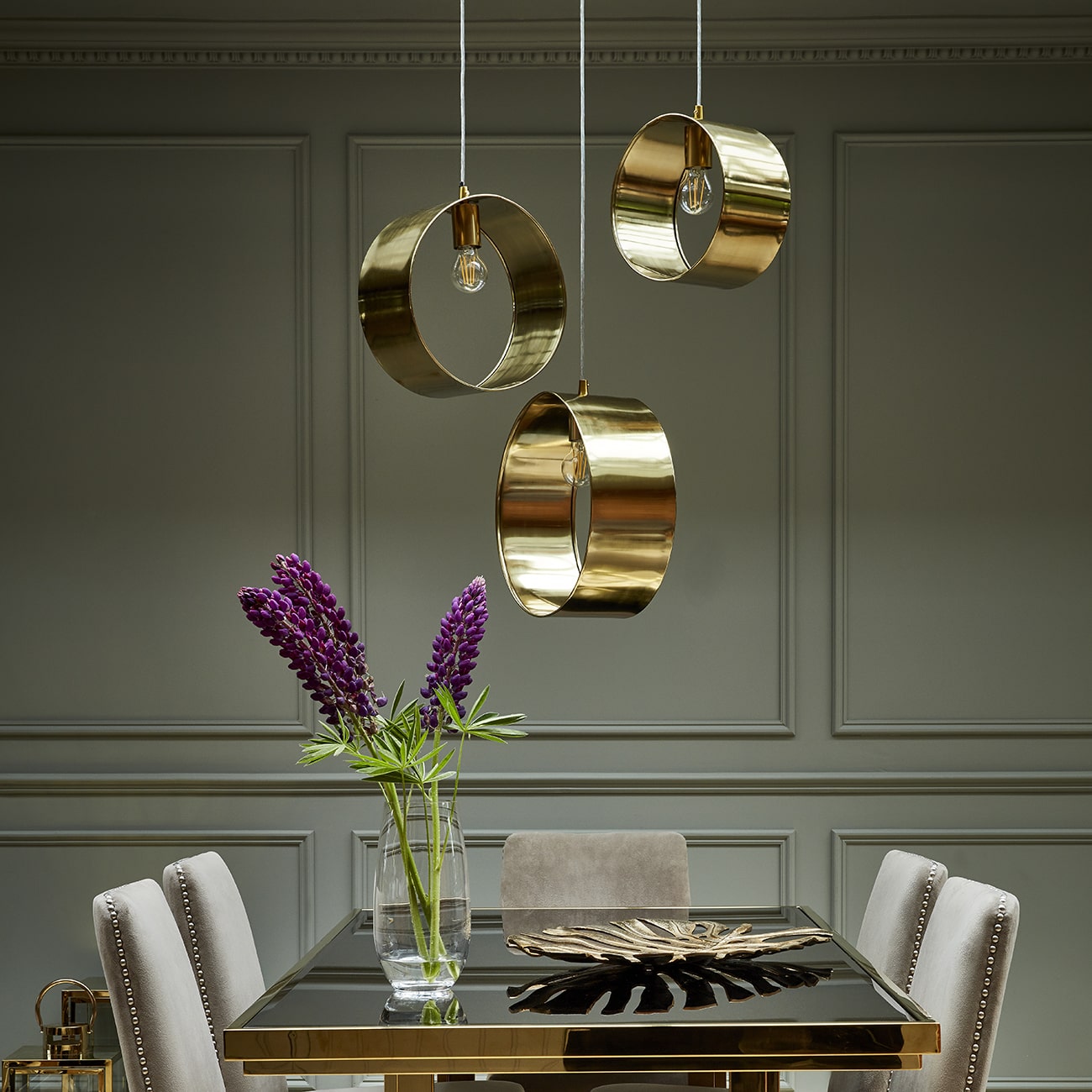 Monstera Leaf Gold Aluminium Platter