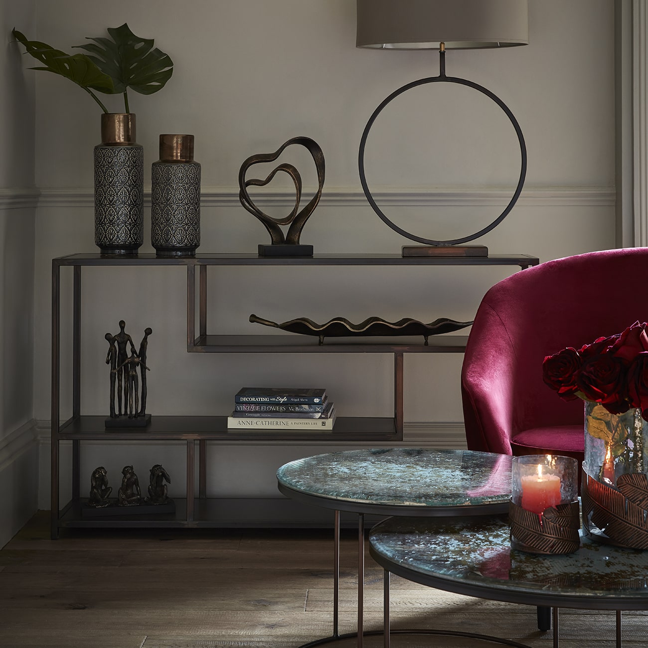 Fitzroy Bronze Metal Modular Shelving Unit Small