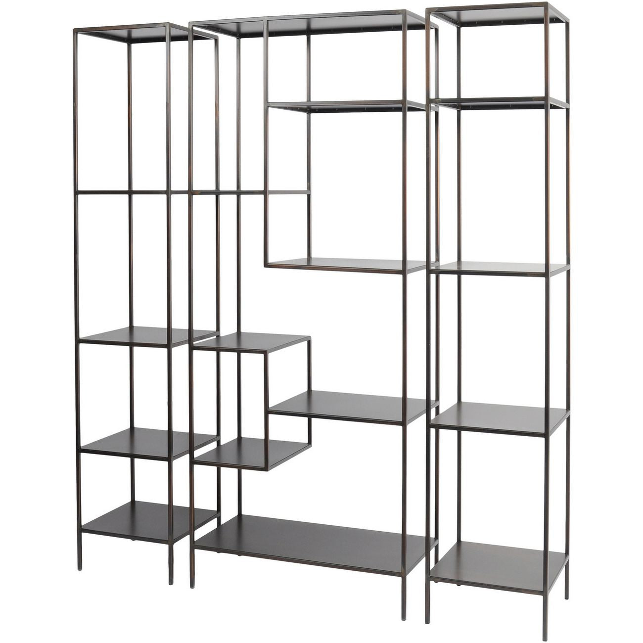 Fitzroy Bronze Narrow Modular Shelving Unit Left