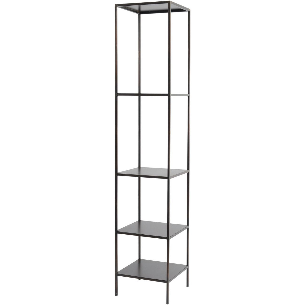 Fitzroy Bronze Narrow Modular Shelving Unit Left