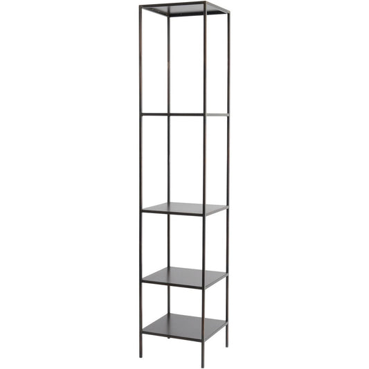 Fitzroy Bronze Narrow Modular Shelving Unit Left