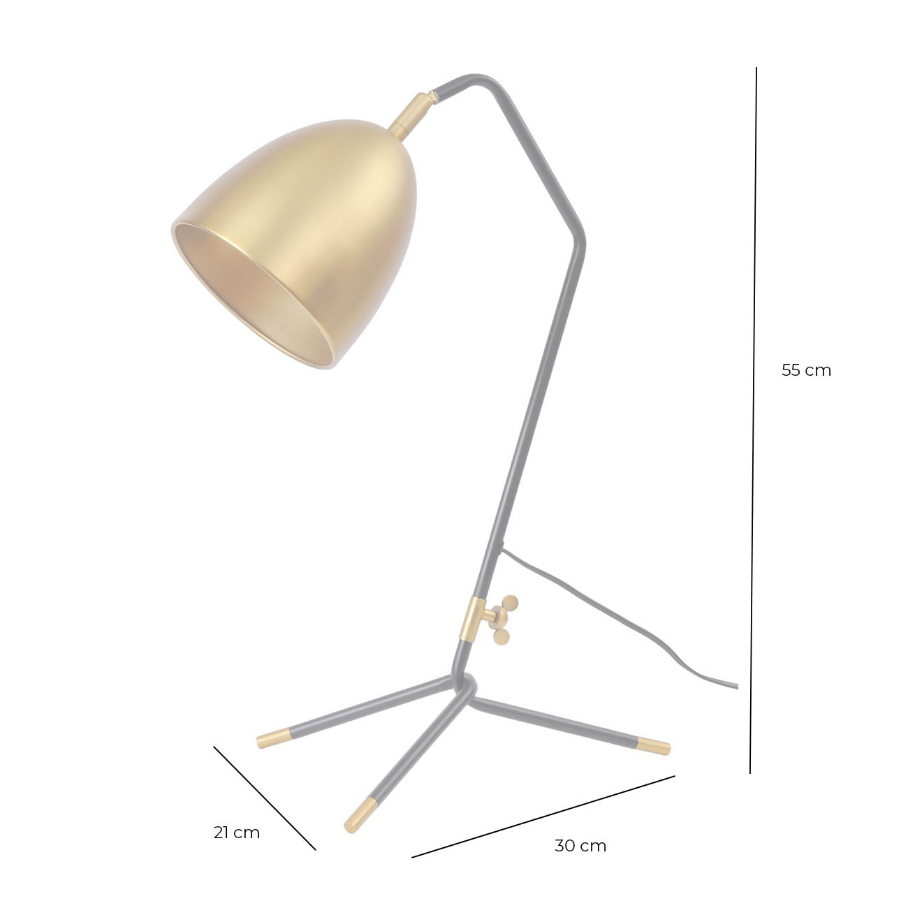 Corvus Brass Shade Table Lamp E27 40W 1