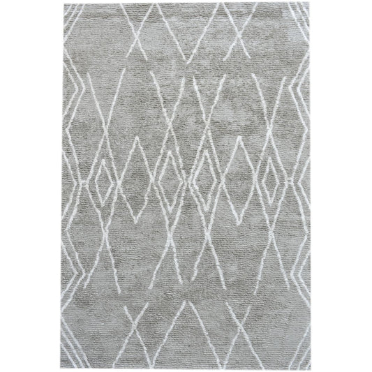 Caylus Table Tufted Silver & Ivory Pattern 160x230cm Viscose Cotton Rug