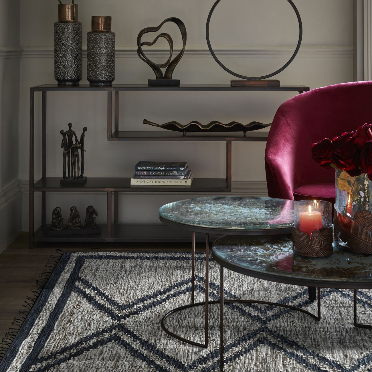 Konevo Hand Woven Pit Loom Beige & Charcoal Pattern 160x230cm Leather Rug