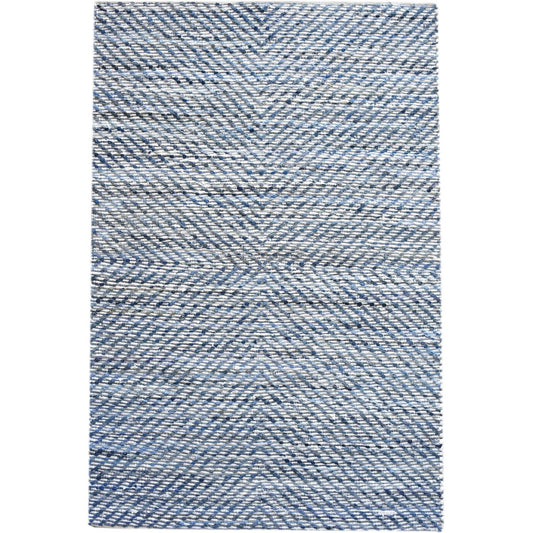Rodos Hand Woven Pit Loom Blue & Ivory 160x230cm Denim Rug