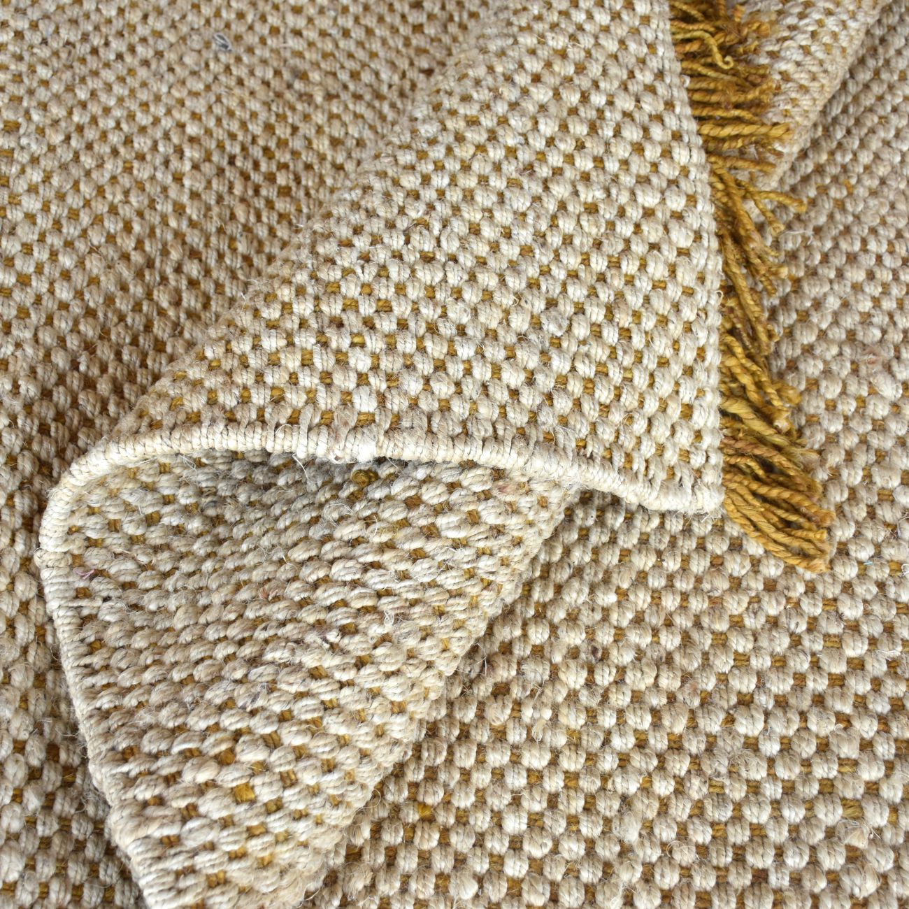 Rohns Woven Pit Loom Gold & Natural 160x230cm Hemp Rug