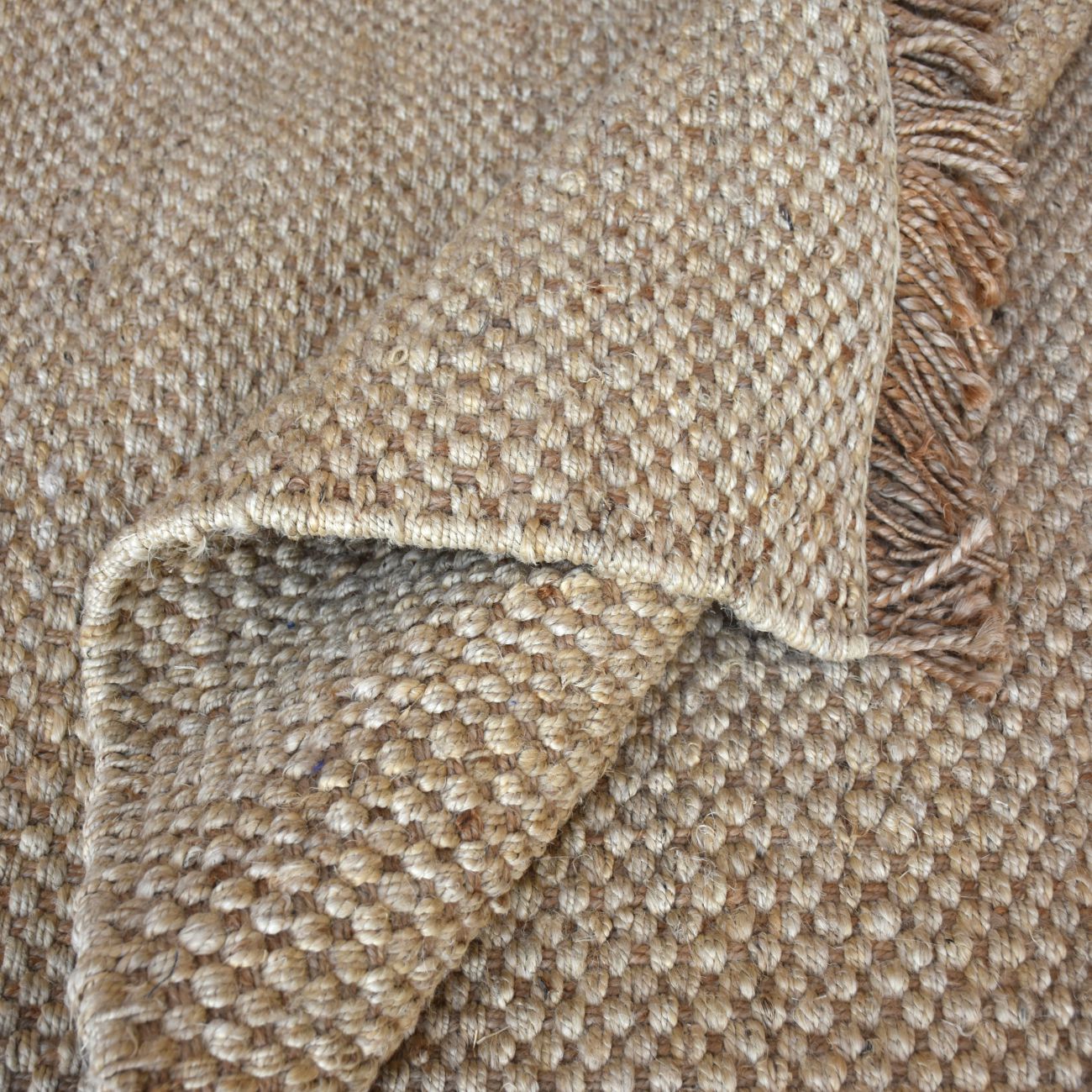 Rohns Woven Pit Loom Beige & Natural 160x230cm Hemp Rug