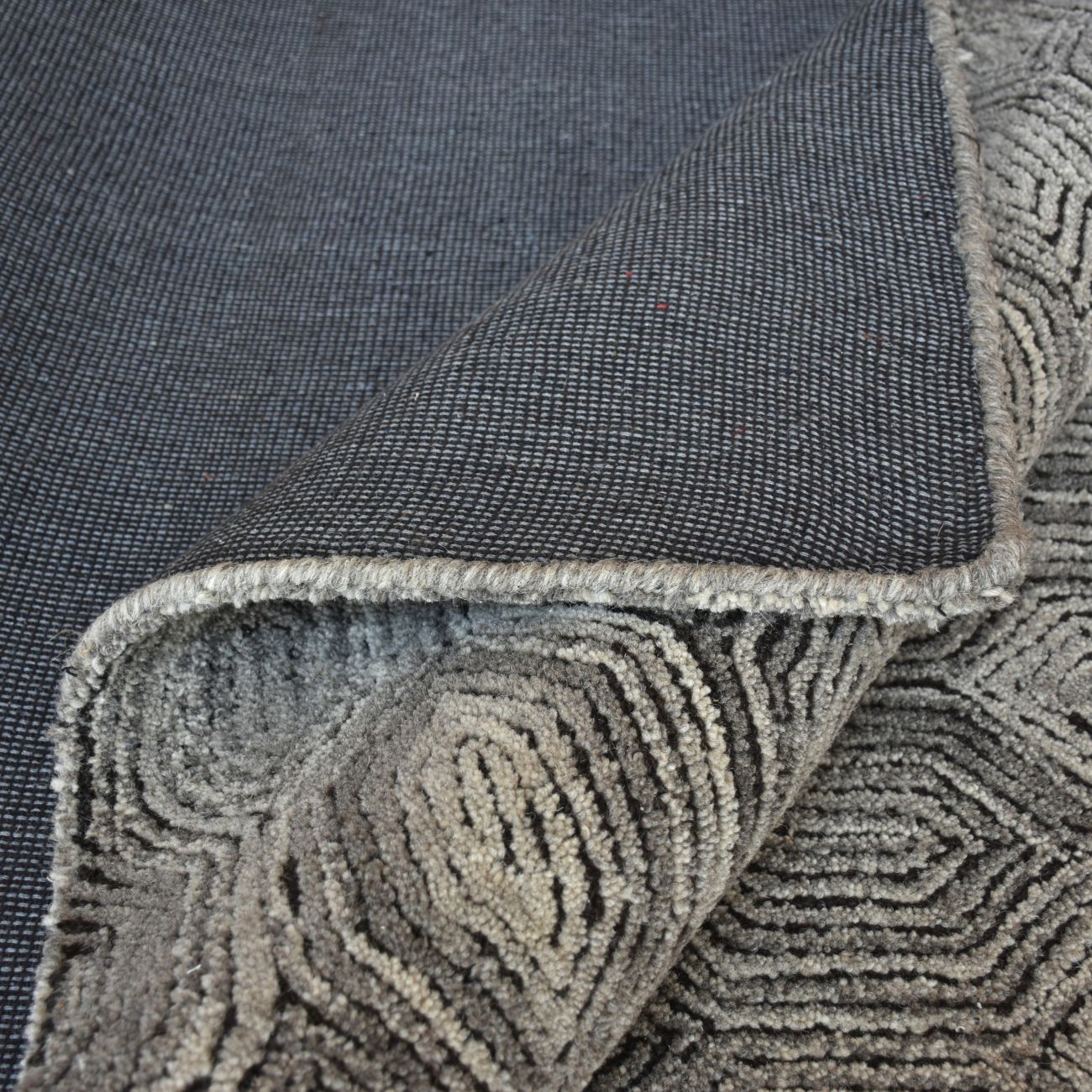 Durham Hand Tufted Grey Pattern 160x230cm Wool Rug