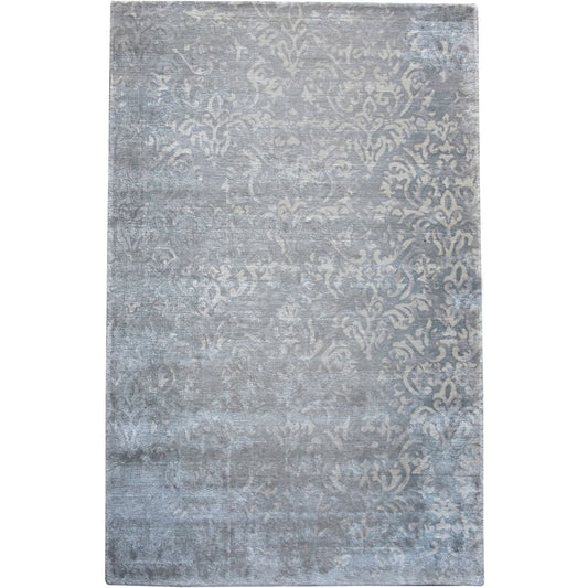 Pavy Hand Loom Grey & Ivory Pattern 160x230cm Viscose Wool Rug