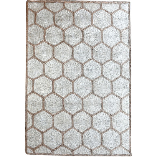 Cambio Hand Made Ivory & Brown Pattern 160x230cm Hemp Rug