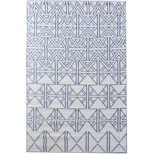 Calvi Made in Turkey Ivory & Blue Pattern 160x230cm Polypropylene Rug