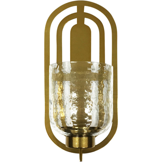 Lalique Gold Metal Oval Wall Sconce