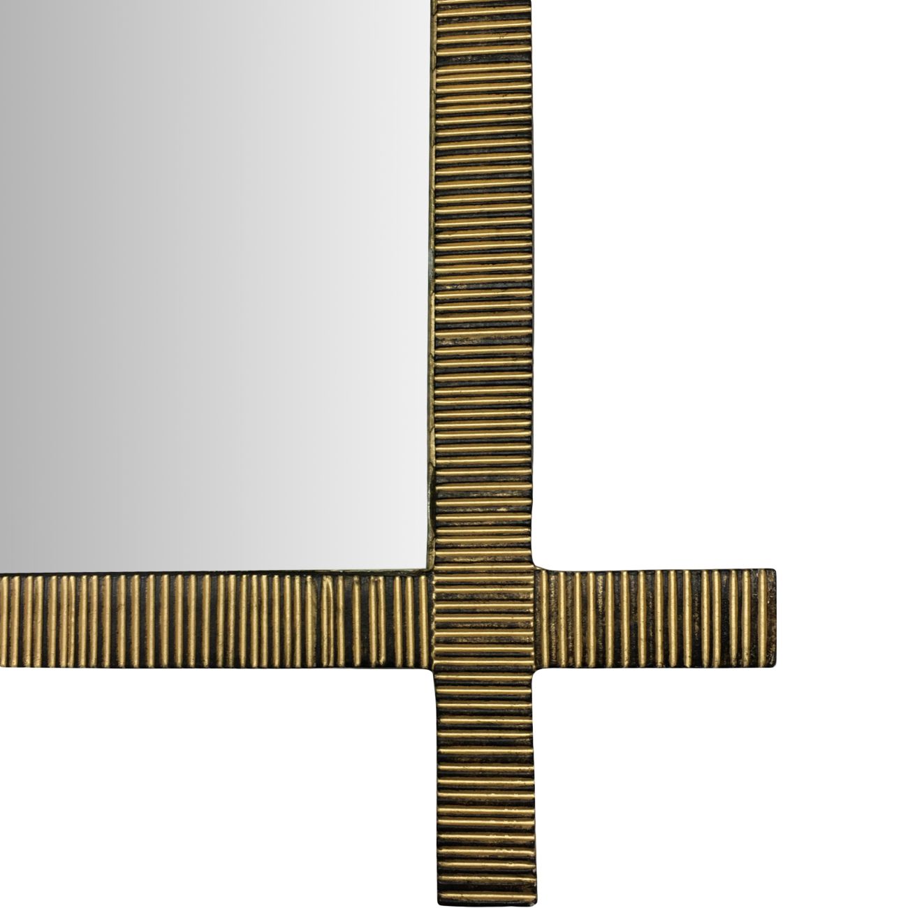 Ilkley Iron Cross Bar Mirror Aged Champagne Finish 102x76cm