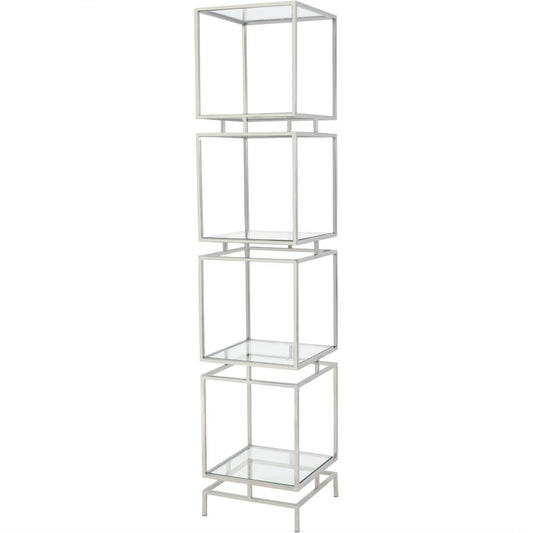 Abington Stainless Steel Frame and Clear Glass Display Unit