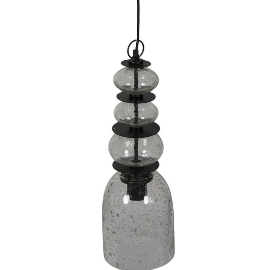 Astro Lunar Pendant in Clear Bubbled Glass