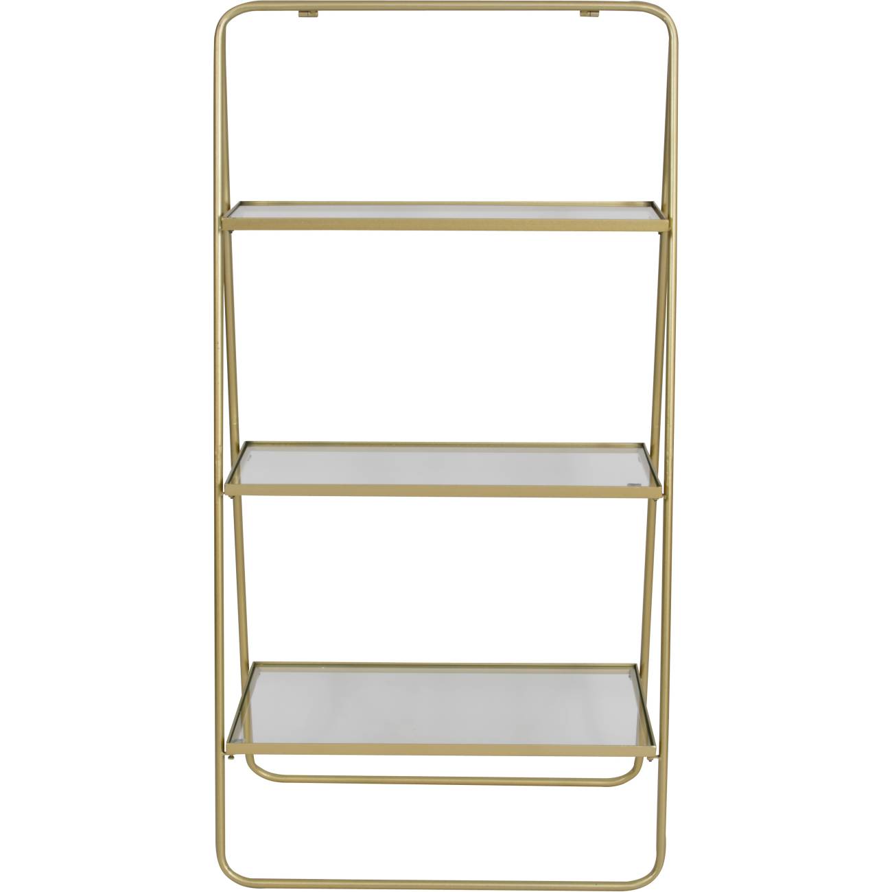 Cilla Glass and Champagne Gold Three Tier Shelving Unit