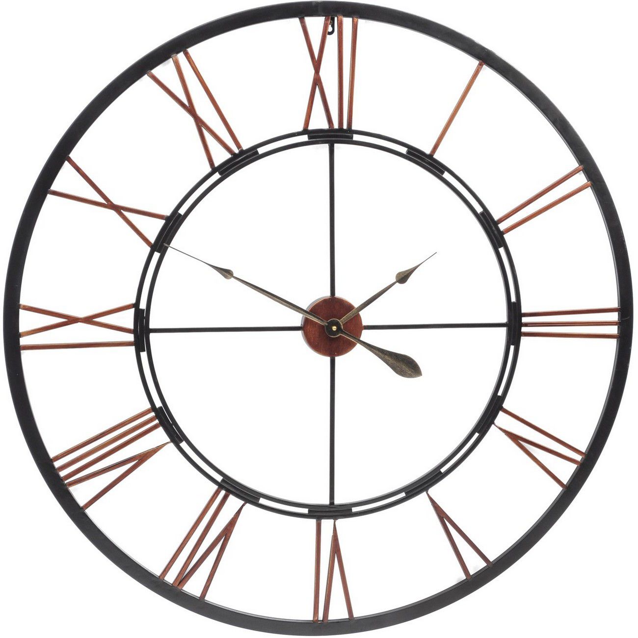 Oversized Metal Skeletal Wall Clock