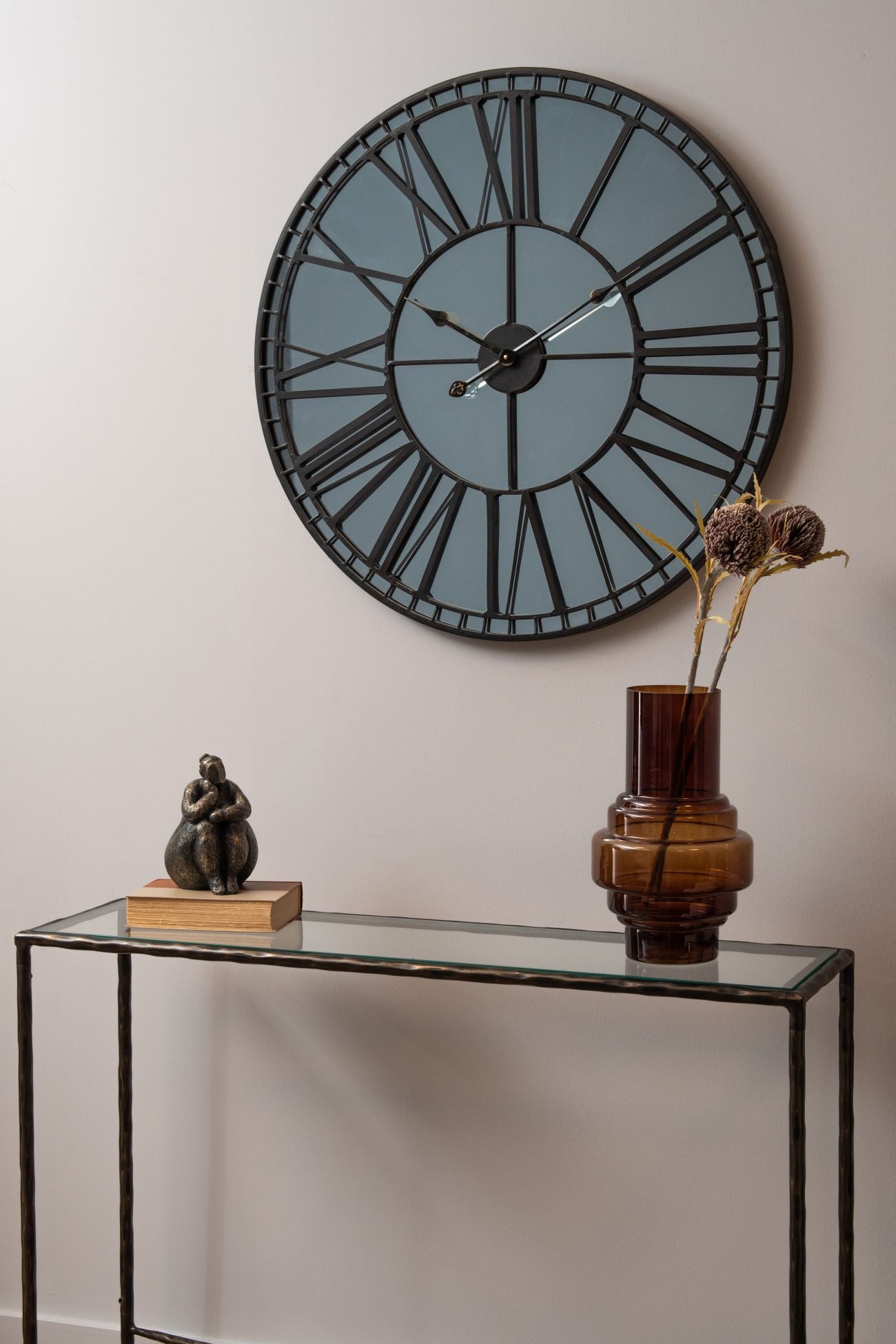 Skeleton Mirror Wall Clock