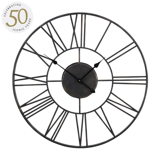 Antique Black Skeletal Wall Clock