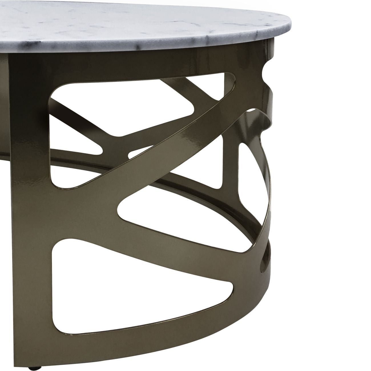 Metropolitan Coffee Table Metallic Black Nickel Finish with Grey Marble