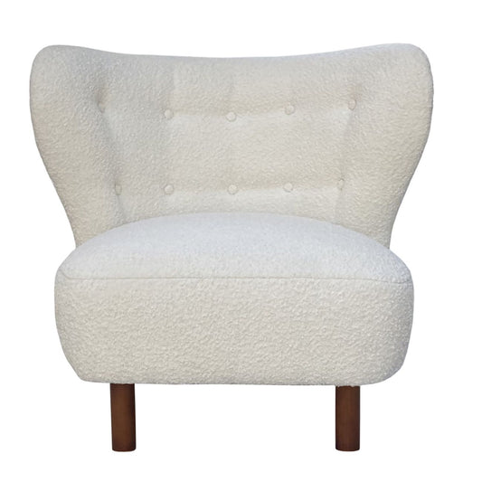 Lewis Wingback Occasional Chair Cream Boucle