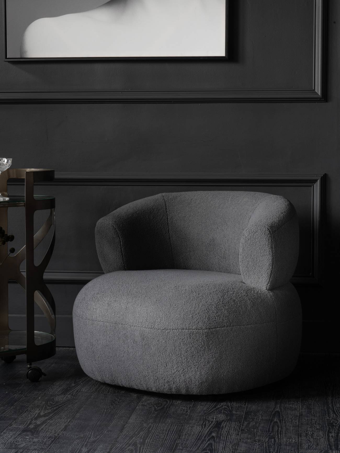 Luna Occasional Chair in Boucle Grey