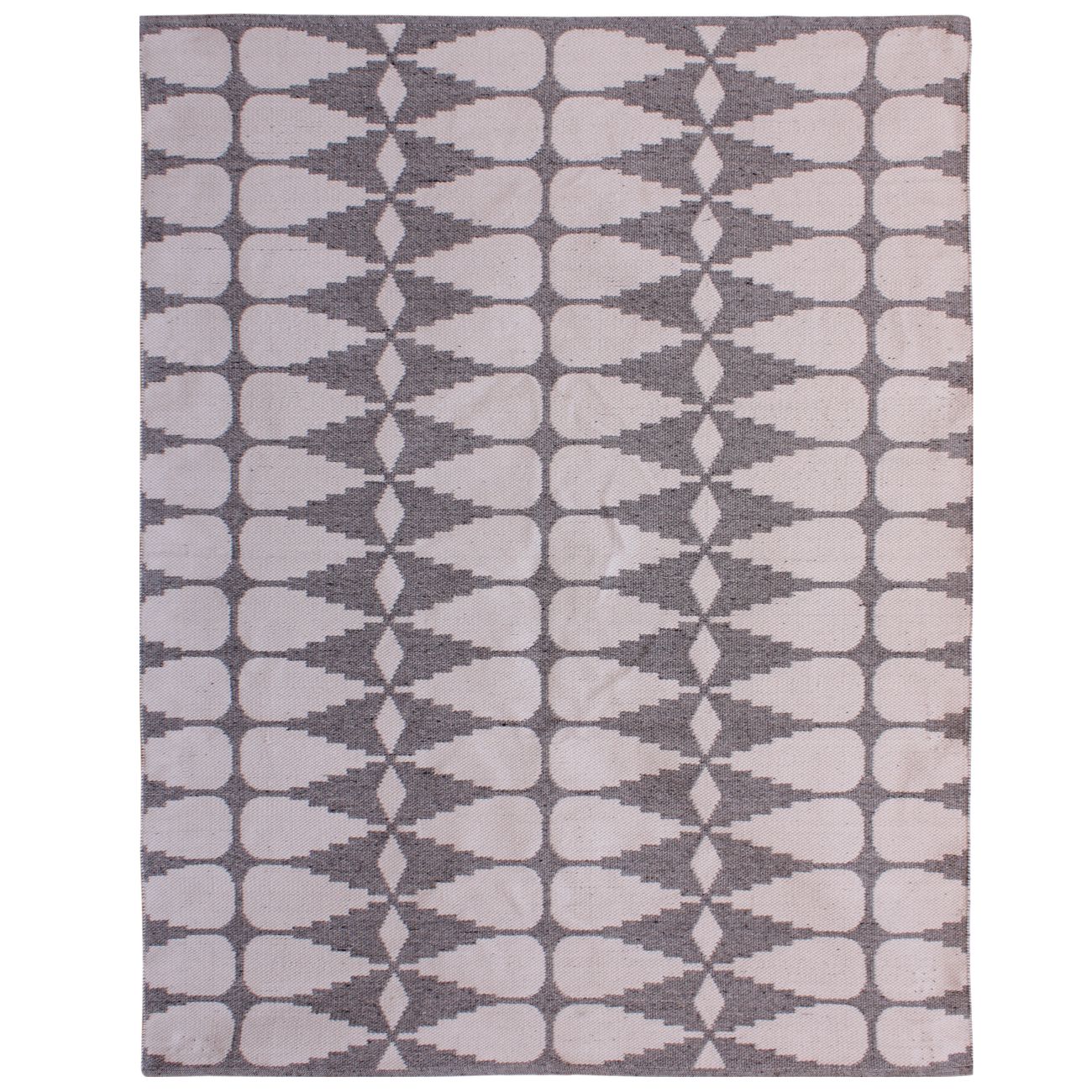 Ayudar Jacquard Woven Ivory, Grey & Charcoal 160x230cm PET Rug