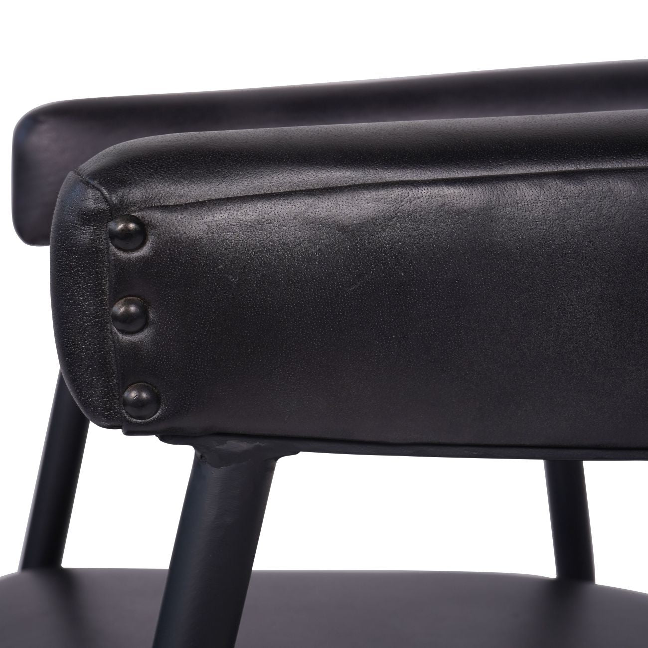 Pair of Churchill Leather Dining Chairs in Charcoal