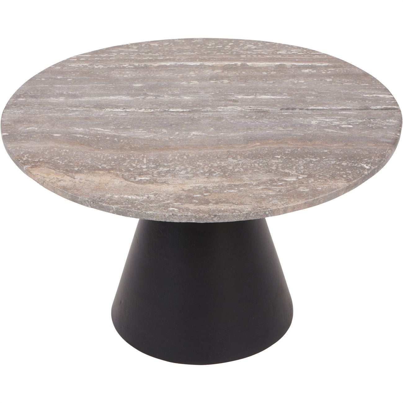 Clifton Charcoal Black and Dark Travertine Coffee Table Small 60cm