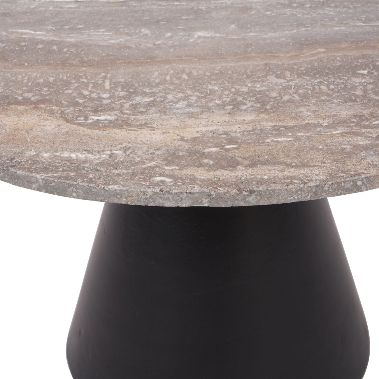 Clifton Charcoal Black and Dark Travertine Coffee Table Small 60cm