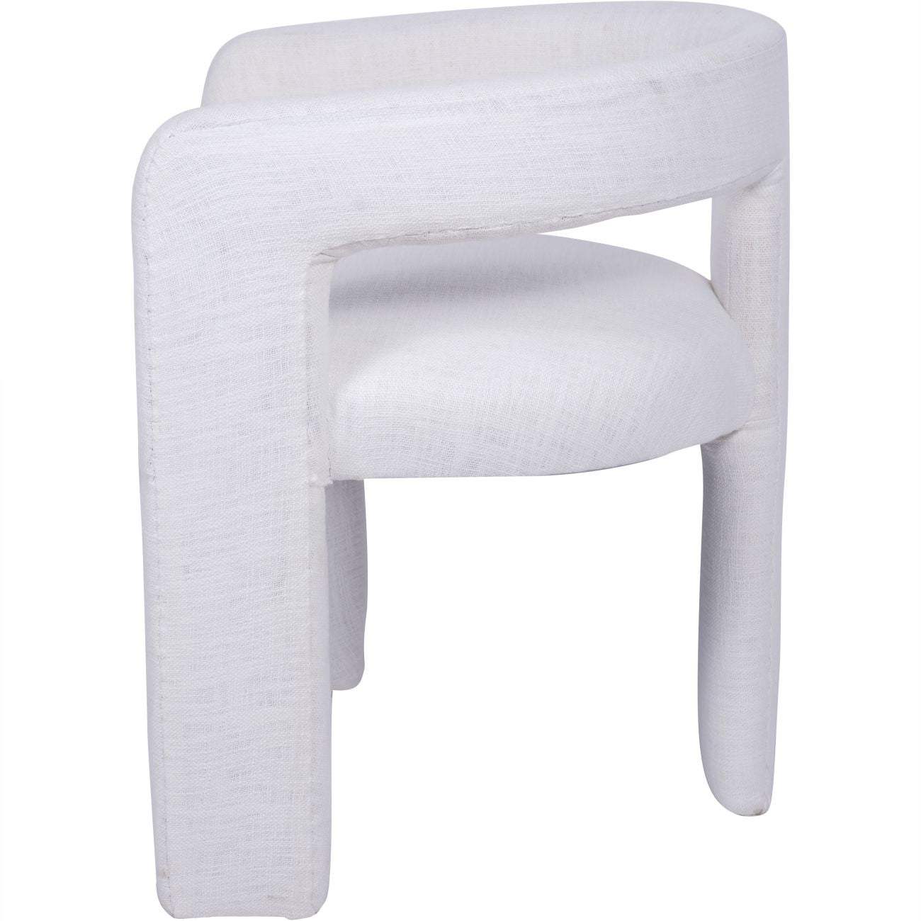 Fully Upholstered Ivory Slub Chair