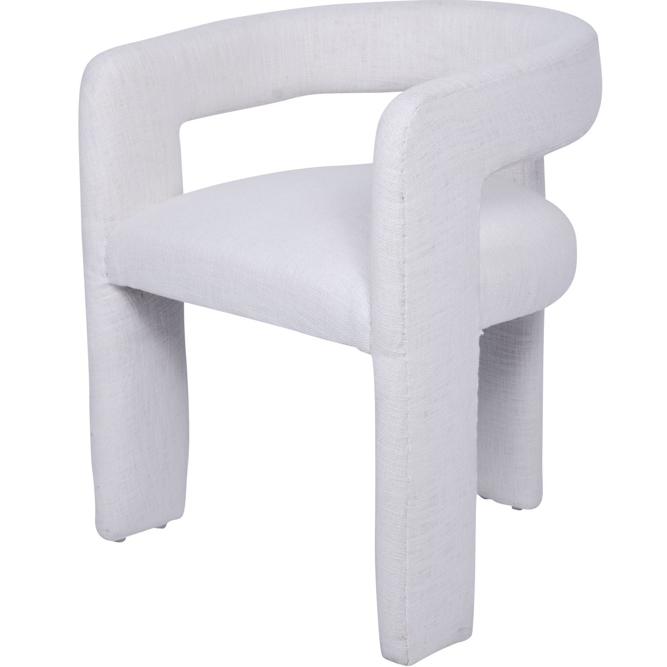 Fully Upholstered Ivory Slub Chair