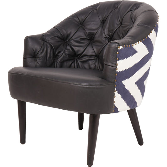 Admiral Occasional Chair with Leather Front & Fabric Back