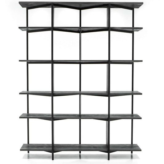 Bronks Black Acacia Bookcase Shelving Unit