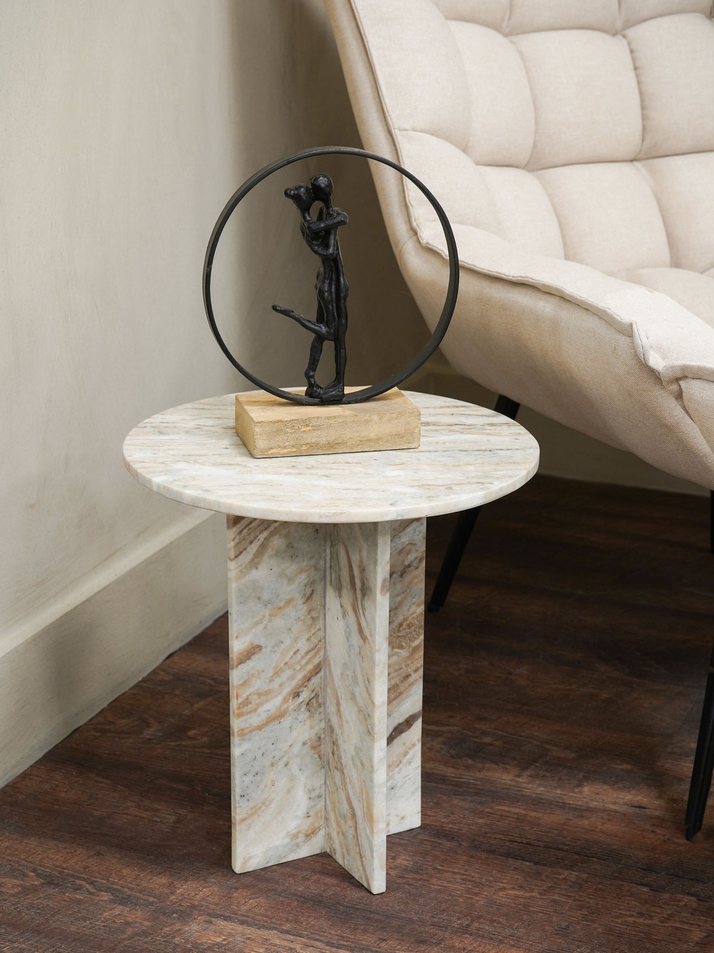Cavallo Fantasy Brown Marble Side Table