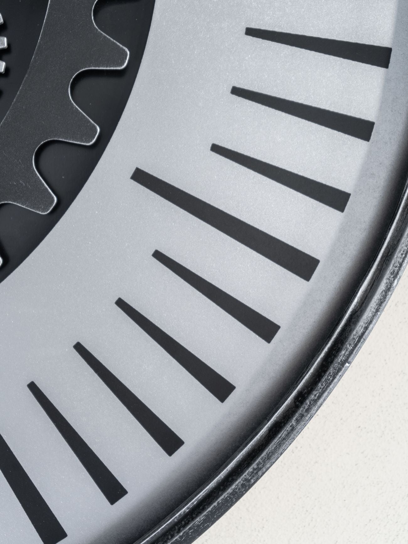 Palladium Wall Clock with Moving Cogs Black Nickel 100cm