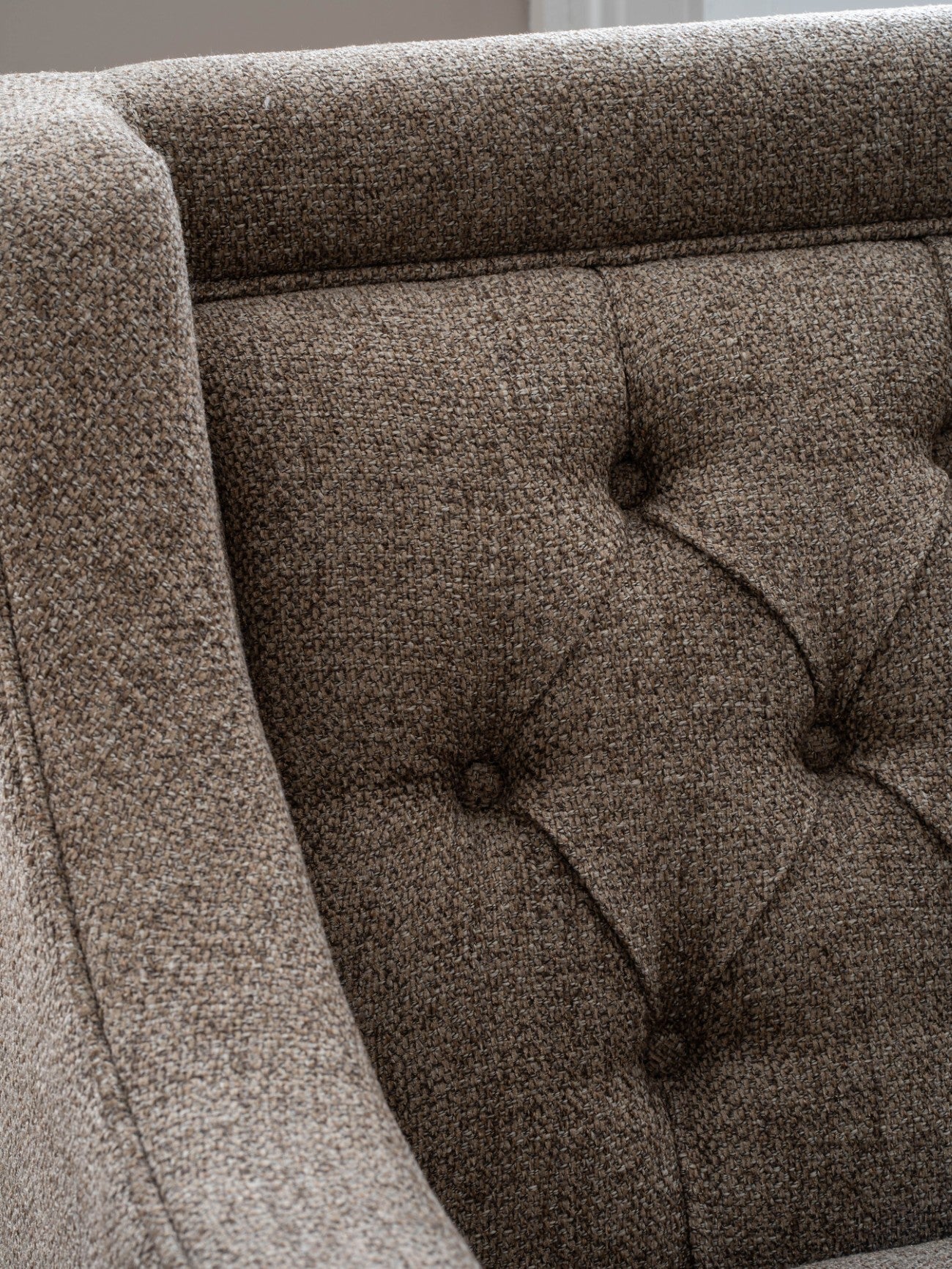 Theodore Buttoned Sofa Dark Taupe
