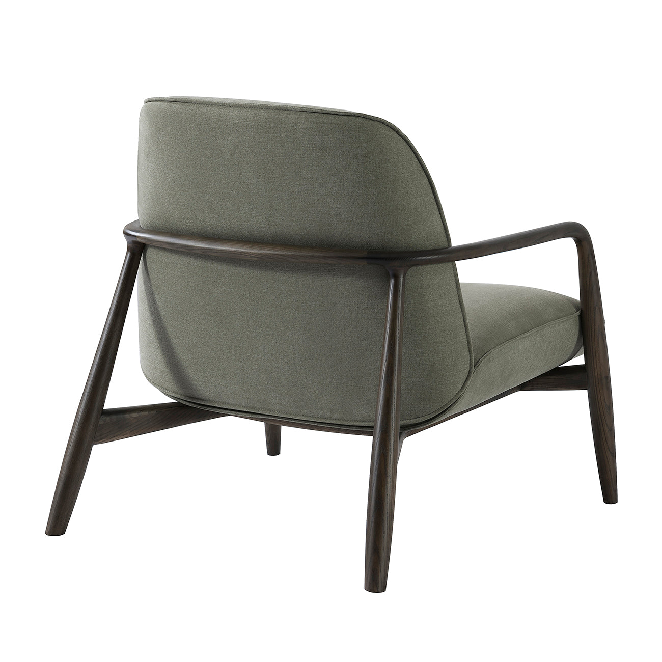 Egerton Occasional Chair With Wooden Arms Green Fabric