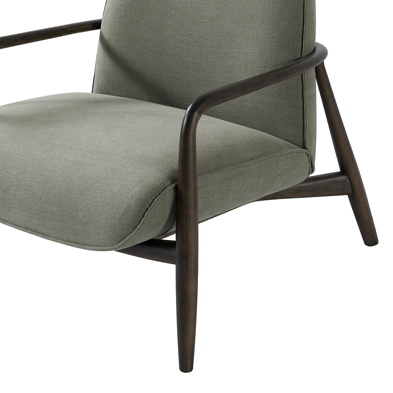 Egerton Occasional Chair With Wooden Arms Green Fabric