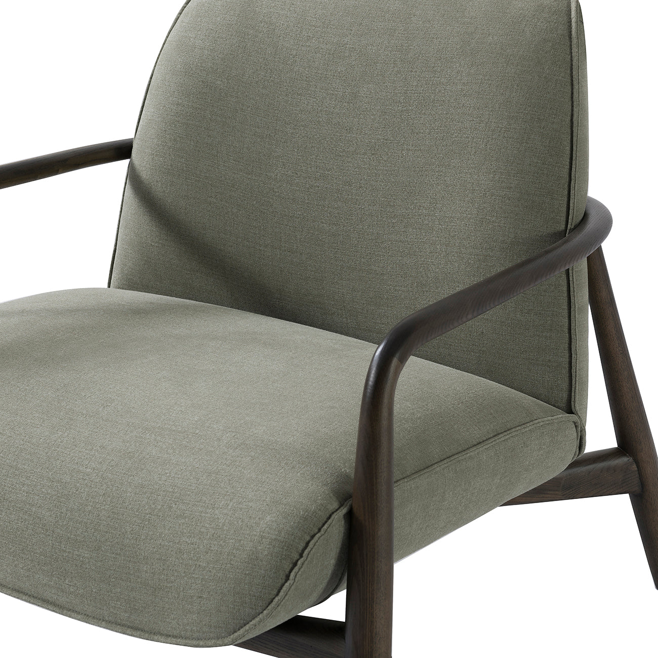 Egerton Occasional Chair With Wooden Arms Green Fabric