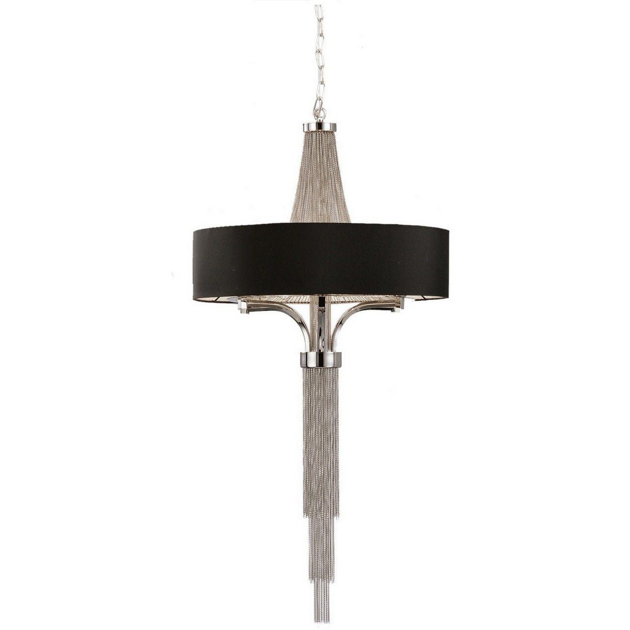 Langan Chandelier Large With Black Shade E14 40W 8