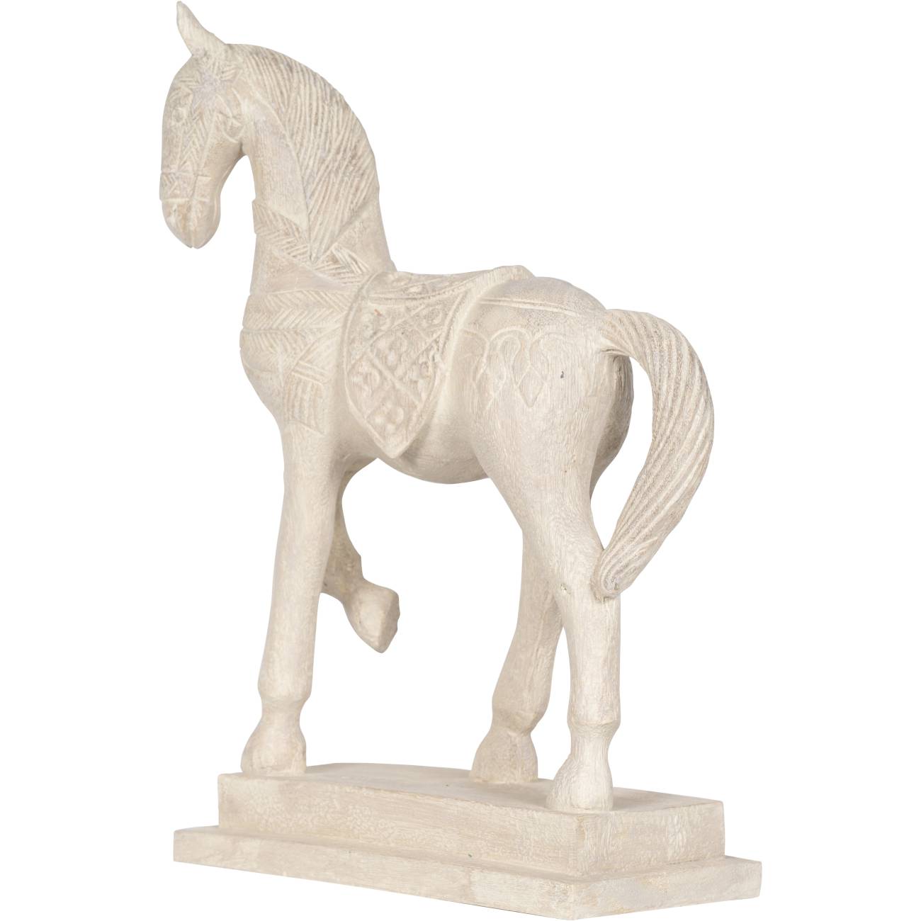 Wood Finish Horse on Stand