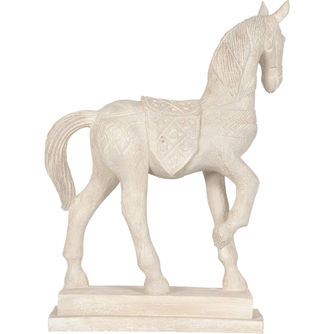 Wood Finish Horse on Stand