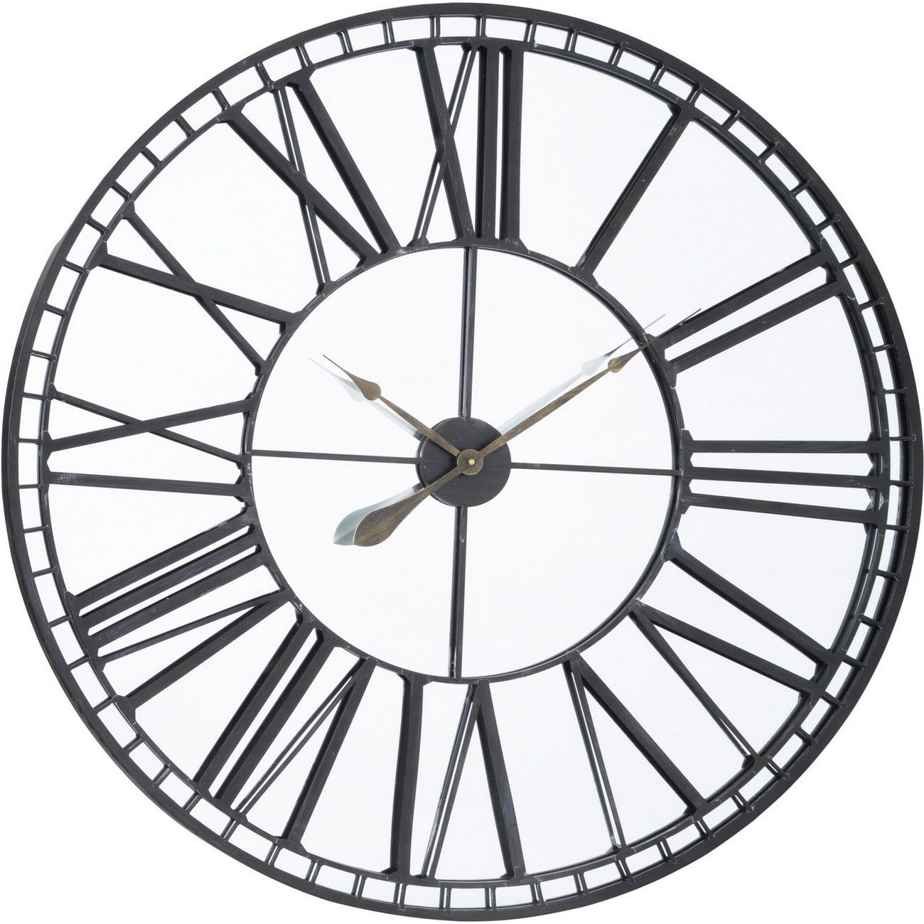 Oversized Skeleton Mirror Wall Clock