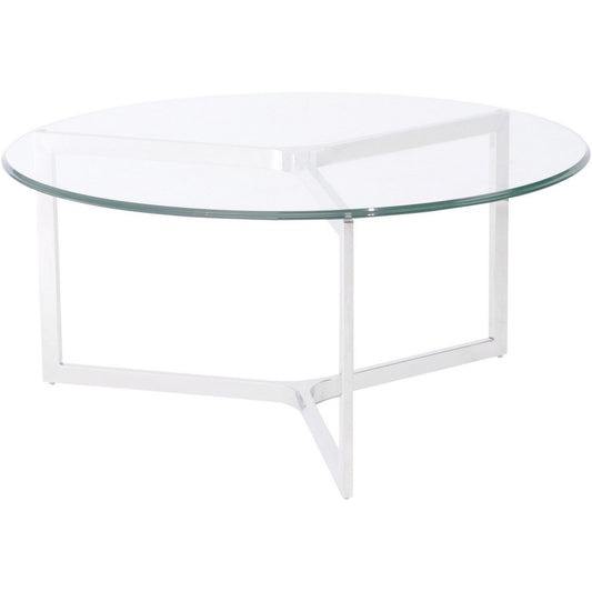 Linton Stainless Steel And Glass Coffee Table