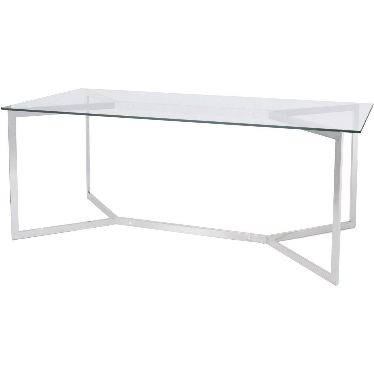 Linton Stainless Steel And Glass Dining Table